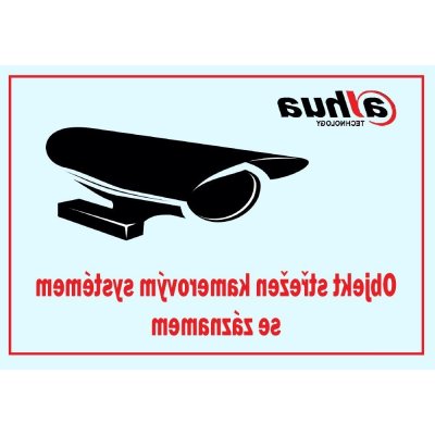 DAHUA TECHNOLOGY Dahua Bezpečnostní tabulka pro kamerové systémy, transparentní, zrcadlový tisk, 105x74mm, logo Dahua – Zboží Mobilmania