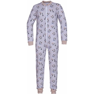 Veselá Nohavice pyžamo overal s ťapičkami šedá