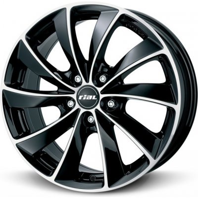 Rial LUGANO 7,5x16 5x100 ET38 diamond black polished – Hledejceny.cz