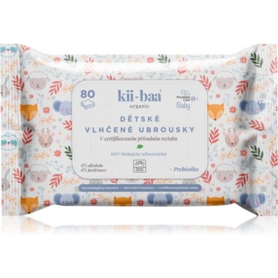 kii-baa organic Baby Premium Care vlhčené ubrousky pro děti s prebiotiky 80 ks