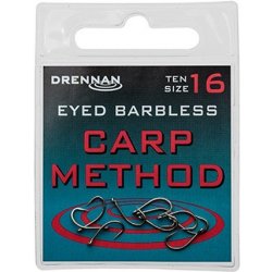 Drennan bez Protihrotu Eyed Carp Method Barbless vel.16 10ks