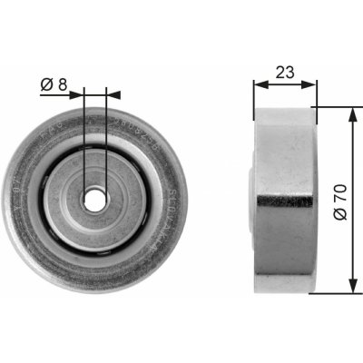 Napínací kladka, žebrovaný klínový řemen GATES T36161 – Zboží Mobilmania