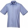 Pánská Košile Premier Workwear pánská popelínová pracovní košile s krátkým rukávem modrá střední