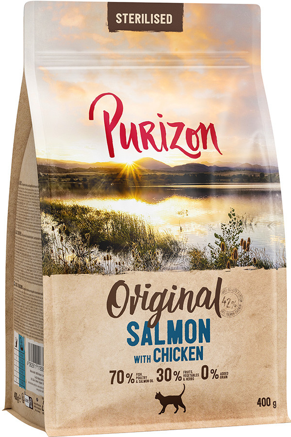 Purizon Sterilised Adult losos s kuřecím bez obilnin 0,4 kg