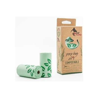 PetBuddy sáčky na exkrementy, kompostovatelné 4 role 15 sáčků zelené s potiskem – Hledejceny.cz