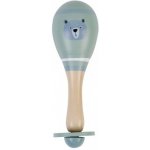 Adam Toys Dřevěné chrastítko rumba koule medvěd šedá – Zboží Mobilmania