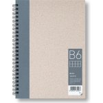 BOBO Skicář s recyklovaným papírem B6 šedý 50 čtverečkovaných listů – Sleviste.cz