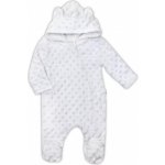 Baby Nellys Kombinézka overálek MINKY s kapucí a oušky bílá – Zboží Dáma