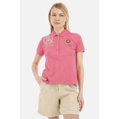 LA MARTINA WOMAN POLO S/S PIQUET STRETCH růžová