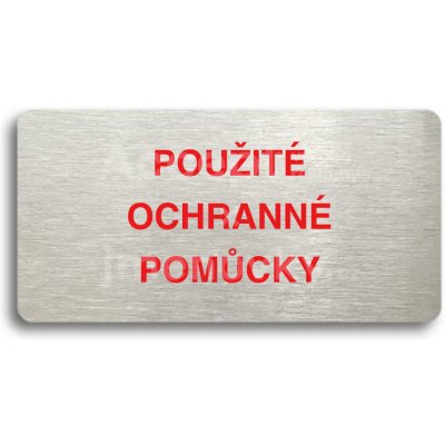 ACCEPT Piktogram POUŽITÉ OCHRANNÉ POMŮCKY - zlatá tabulka - barevný tisk bez rámečku – Zbozi.Blesk.cz