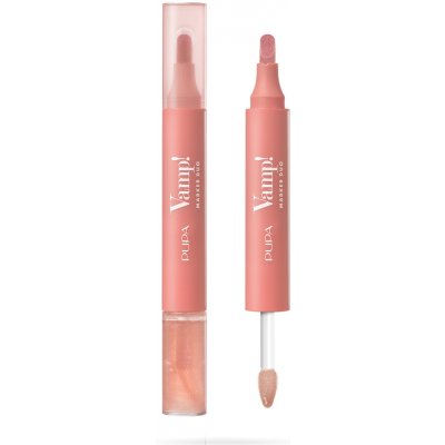 Pupa Milano Fix a olejový lesk na rty 2v1 Vamp! Marker Duo 002 Frozen Rose 4 ml – Sleviste.cz