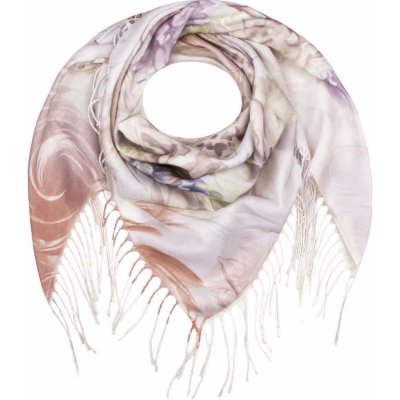 Biju dámský šátek květinový krémový 0794-3 7200794-3 – Zboží Mobilmania