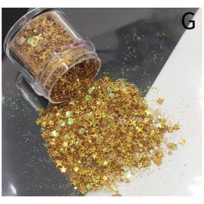 PourArt Glitr do pryskyřice XCPRC-75 Holografický Zlatá MIX M 10 ml – HobbyKompas.cz