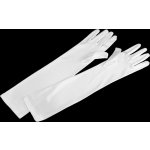 Dlouhé společenské rukavice saténové 1 bílá – Zboží Dáma