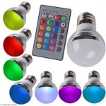 RGB LED žárovka 3W kulatá E27 3 ks – Hledejceny.cz
