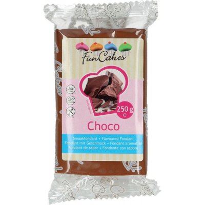 FunCakes hnědý rolovaný Fondant s čokoládovou příchutí barevný Fondán 250 g – Zboží Dáma