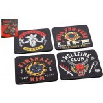 CurePink Tácky pod sklenice Stranger Things Phrases balení 4 ks 10x10cm – Hledejceny.cz