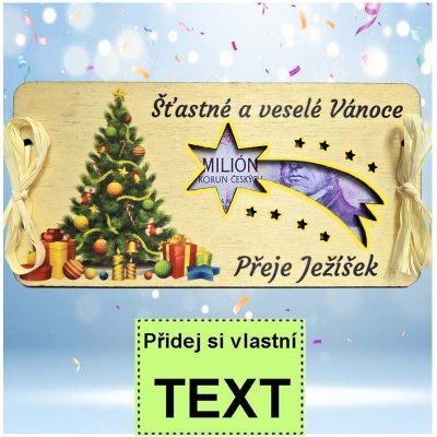 Bezvadný dárek Dřevěná vánoční barevná obálka na peníze 3 – Zboží Živě