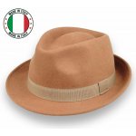 Krumlovanka klasický trilby klobouk vlněný camel s rypsovou stuhou P-970/CAM – Zboží Mobilmania