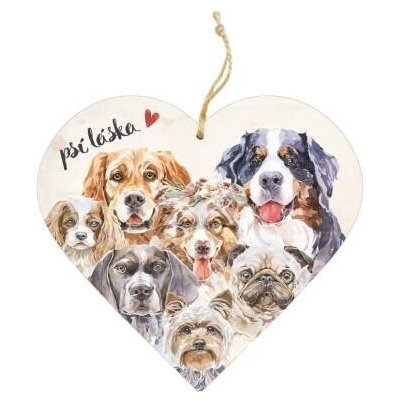 Bohemia Gifts Dřevěné vonítko do prádla srdce Psí láska 1 ks – Hledejceny.cz