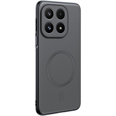 Coated gelový obal s umělou kůží a MagSafe na Xiaomi 17 - šedý – Zboží Živě