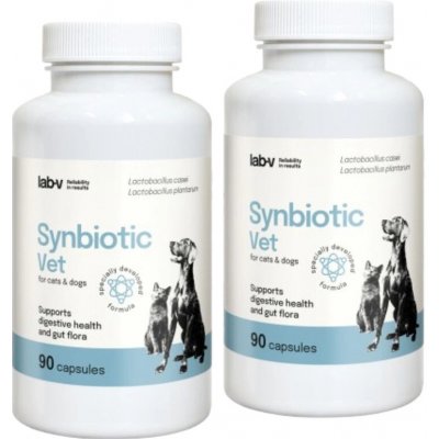 LAB-V Synbiotic Vet Podpora zdraví trávicího traktu a střevní mikroflóry pro psy a kočky 90 kapslí – Hledejceny.cz