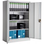 Tectake Kovová archivační skříň na spisy 4 přihrádky 140x90x40cm, šedá – Zboží Dáma