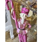 Růžová vánoční dekorace socha Louskáček s lízátkem 9*6*23 cm Clayre & Eef – Hledejceny.cz