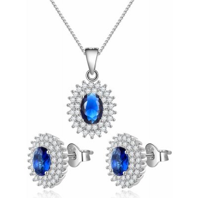 Olivie stříbrná sada šperků safír 7015 – Zboží Dáma