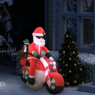 zahrada-XL Vánoční nafukovací Santa Claus na motorce s LED IP44 160 cm