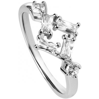 Silver Cat Čtvercový stříbrný prsten se zirkony SC333