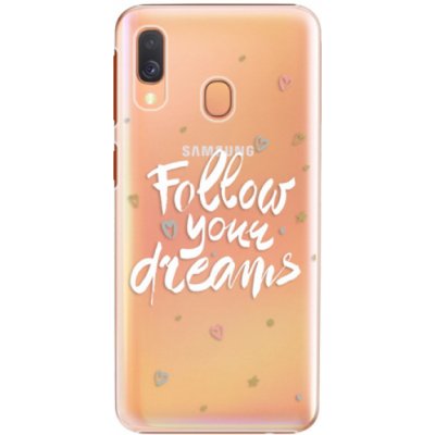 Pouzdro iSaprio - Follow Your Dreams Samsung Galaxy A40 bílé – Zboží Mobilmania