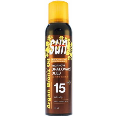 Vivaco SUN Arganový suchý opalovací olej sprej SPF15 150 ml