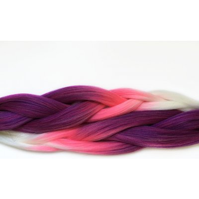 Kanekalon EZ Braid - II. jakost - VÝPRODEJ Barva: FR-25 (purple-pink-white shaded, ombré fialová-růžová-bílá). – Hledejceny.cz