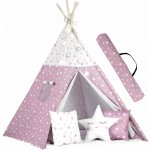 Nukido teepee stan pro děti se světly růžový s hvězdičkami – Zboží Dáma