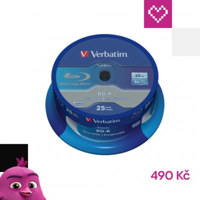 Verbatim BD-R 25GB 6x,spindle, 25ks (43837) – Zboží Živě