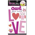 IMPOL TRADE SLK-9331 Samolepky na zeď - sovy se srdíčky , rozměr 50 x 32 cm, – Hledejceny.cz