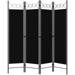 Petrashop 4dílný skládací paraván černý 1600 x 180 cm – Zboží Dáma