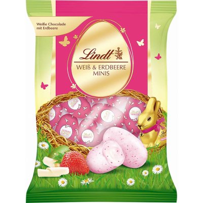 Lindt Mini velikonoční vajíčka bílá s jahodovou náplní 100 g – Zboží Mobilmania