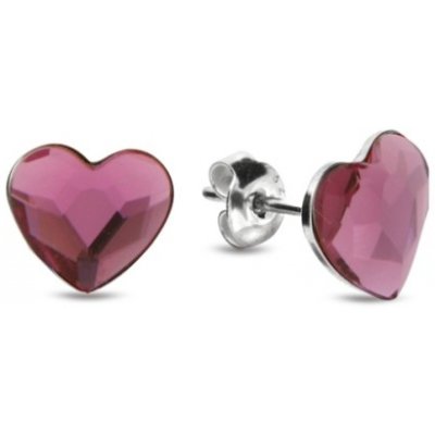 Spark růžové se Swarovski Elements Heart K2808AP Antique Pink – Hledejceny.cz