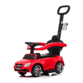Baby Mix s vodící tyčí Mercedes-Benz AMG C63 Coupe červené