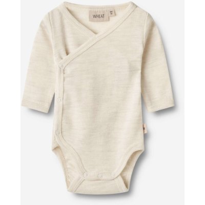 Zavinovací merino body dětské dlouhý rukáv eggshell melange Willow Wheat – Zboží Dáma