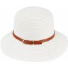 Klobouk Biju Dámský slaměný klobouk s páskem 9001631-4 bílý