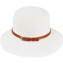 Biju Dámský slaměný klobouk s páskem 9001631-4 bílý