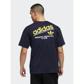 adidas Originals bavlněné tričko tmavomodrá s potiskem