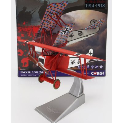 Corgi Fokker D.vii Oaw Military Airplane 1918 Vojenská Červená Bílá 1:48 – Zboží Mobilmania