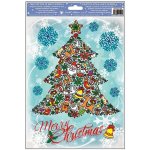 Anděl Okenní fólie s glitry Merry Christmas 30 x 20cm AN-215-C – Hledejceny.cz