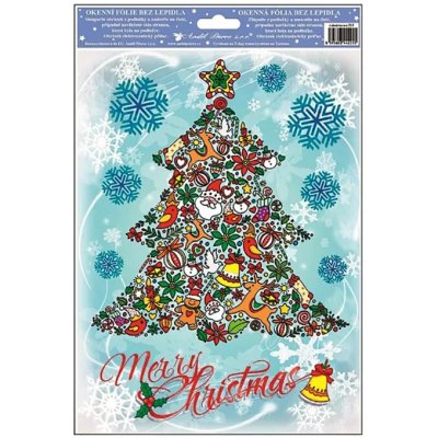 Anděl Okenní fólie s glitry Merry Christmas 30 x 20cm AN-215-C – Hledejceny.cz