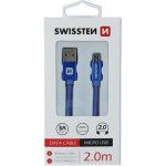 Swissten 71522308 USB 2.0 typ A na micro B, 2m, modrý – Zbozi.Blesk.cz
