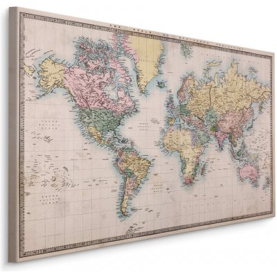 MyBestHome BOX Plátno Mapa Světa Ve Starém Stylu Varianta: 30x20